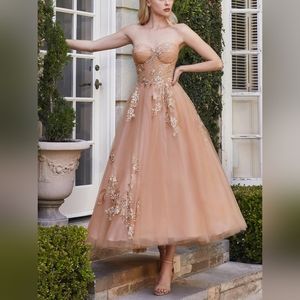 COPY - Rose gold strapless formal evening bridesmaid mother of the bride dress